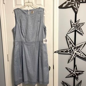 BNWT Anne Klein dotted Swiss light blue dress